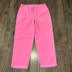 NWT J.Crew High Rise Brilliant Azalea Pink Foundry Pant - Size 10